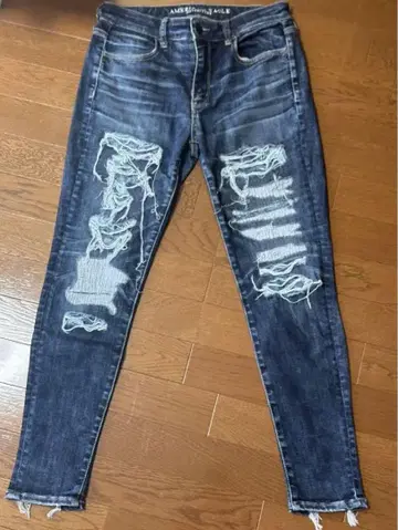 AMERICAN EAGLE 스키니 데님 데미지 가공