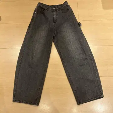 다크 그레이 와이드 레그 데님