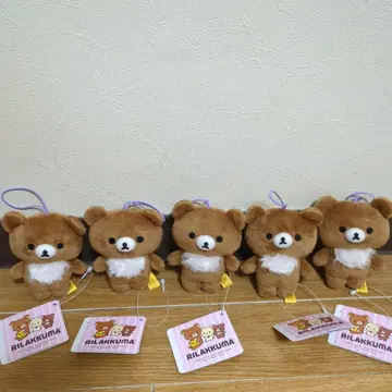 갈색곰 밴딩 끈 포함 마스코트 5개 세트