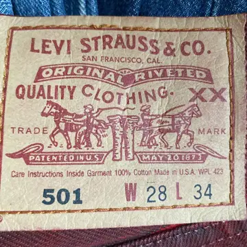 LEVI'S 501 스트레이트 데님 W28 L34 코팅 청바지