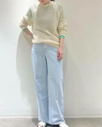 맥피 메쉬 코튼 래글런 슬리브 썸머 니트 풀오버 S