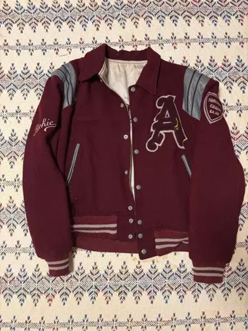 바시티 자켓 L 빨간색