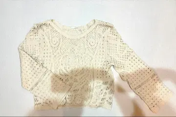 ZARA 아이보리 편직 패턴 니트 L 사이즈