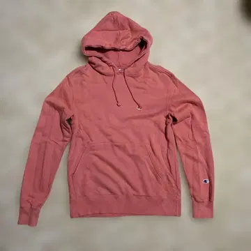 Champion 원포인트 리버스 위브 후드 맨투맨 핑크 M