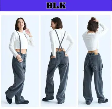 Roxy EASY CHILL 보이프렌드 데님 서스펜더 L