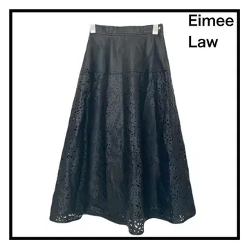 에이미 로우 페이크 레더 컷 스커트 플레어 허리밴딩