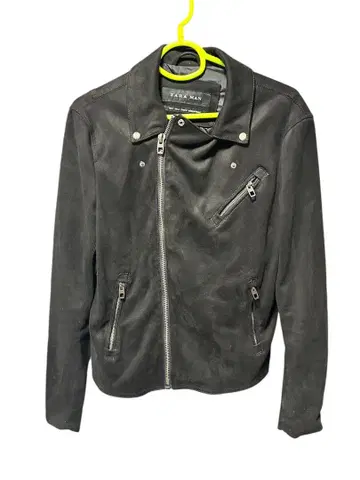 ZARA MAN 자라 라이더 자켓 벨로아 느낌 블랙 S