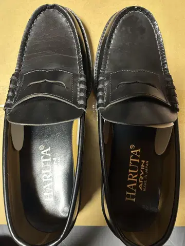 HARUTA 블랙 로퍼 25.5cm