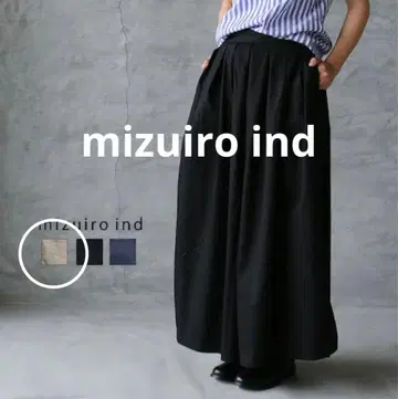 mizuiro ind 와이드 턱 플레어 팬츠 베이지
