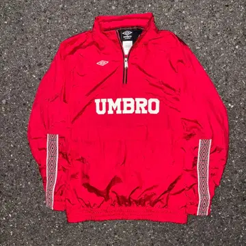 00s UMBRO 센터 로고 나일론 아노락 후드티 y2k