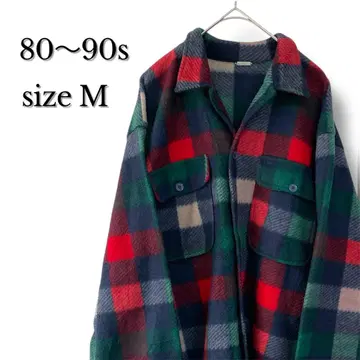 [ 80~90s ] 빈티지 플란넬 체크 무늬 플란넬 셔츠