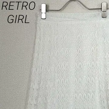 RETRO GIRL 롱 스커트 플레어 전체 레이스 허리밴딩 안감 부착