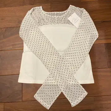 새상품 La boutique BonBon 뷔스티에풍 쉬폰 도트 티셔츠