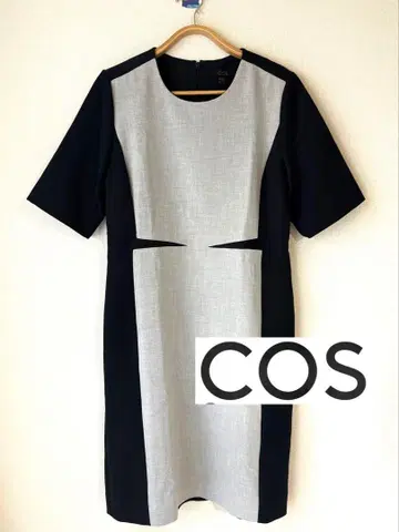 [가격 인하] COS 반팔 원피스 네이비/그레이