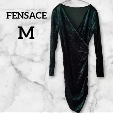 1점 한정 FENSACE 다크 그린 랩 드레스 벨벳 [ M ]