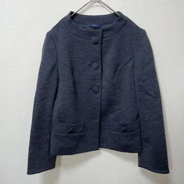 새상품급 로페 노카라 자켓 다크 그레이 심플 고급 청순