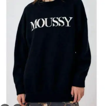 MOUSSY 로고 니트 / 마우지 로고 니트 / 그레이