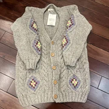 레어 티티카카 카우친 가디건 울 100% 사이즈 프리 새상품