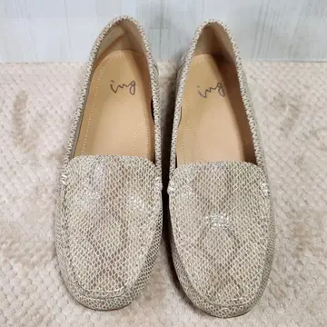 ing 베이지 로퍼 뱀 패턴 24.5cm 착용감 부드러움