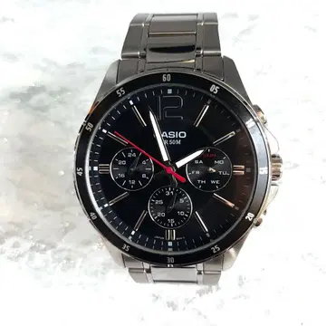 작동 양호 CASIO 남성용 손목시계 MTP-1374 MO50