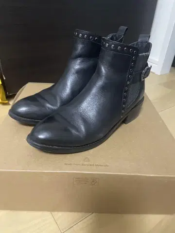 천연 가죽 숏부츠