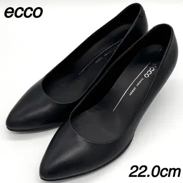 ecco 22cm 가죽 스틸레토 와이드 힐 비즈니스 심플 블랙