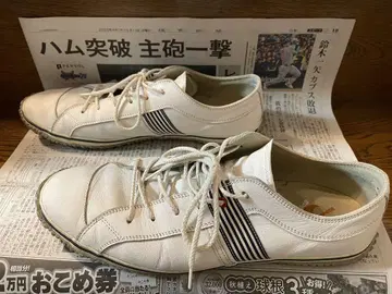 스핑글무브 27.5cm LL 화이트 가죽 스니커즈
