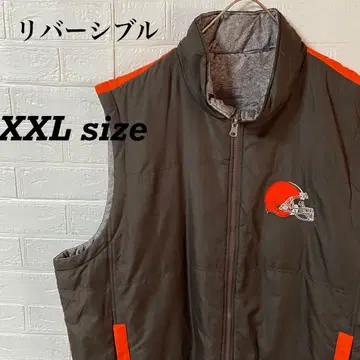 NFL 브라운스 초 오버 사이즈 충전솜 다운 베스트 리버서블