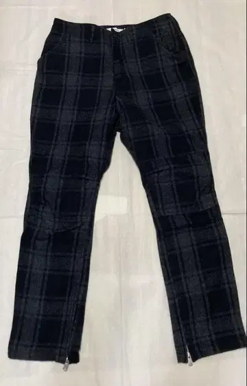 택 포함 새상품 논네이티브 울 혼방 체크 무늬 팬츠