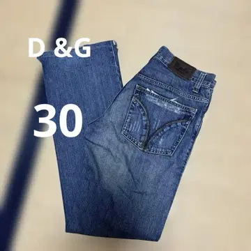 D&G 데미지 가공 블루 데님 스트레이트 30