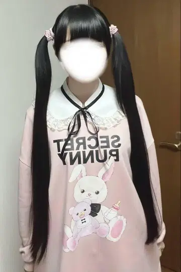바브우사 프린트 카라 부착 기모 원피스