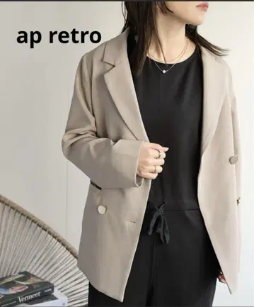 ap retro 베이지 더블 테일러드 자켓