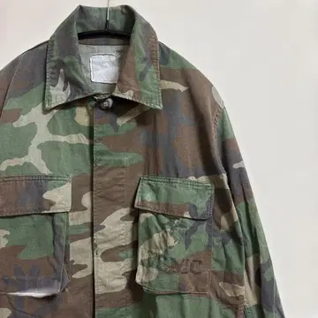 구제 의류 정글 퍼티그 자켓 카모플라주  스텐실 빈티지