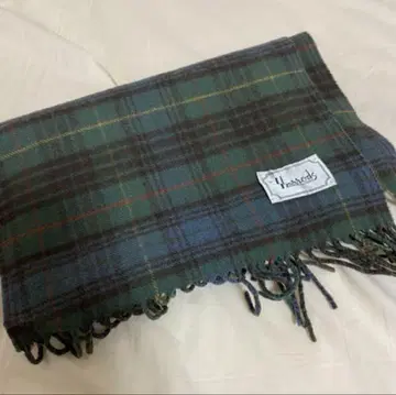 Harrods 해롯 체크 무늬 머플러 그린 계열