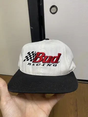 90s USA Bud Racing 체크 무늬 캡