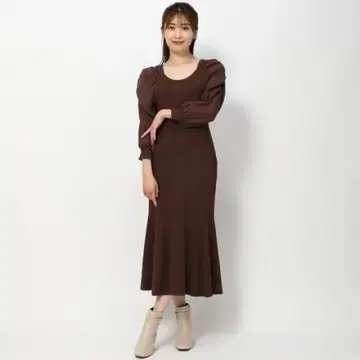 MISCH MASCH 시어 슬리브 머메이드 원피스