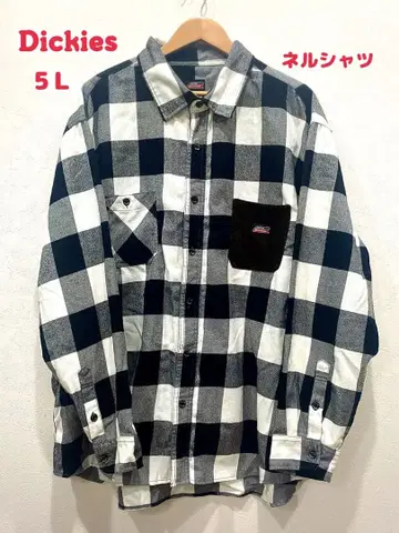 빅 사이즈 [ Dickies ] 체크 무늬 플란넬 셔츠 5L