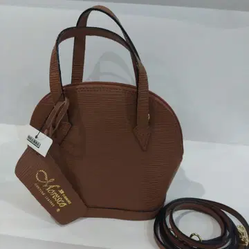 브라운 천연 가죽 숄더백