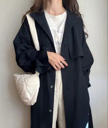 JUNOAH 스탠드 카라 오버 사이즈 코트