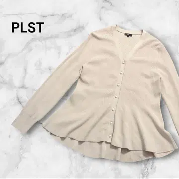 PLST 페플럼 펄 버튼 티셔츠 워셔블 니트 가디건 M