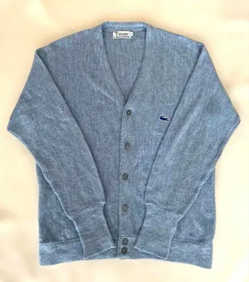 70s 아이조드 라코스테 아크릴 가디건 파랑 악어