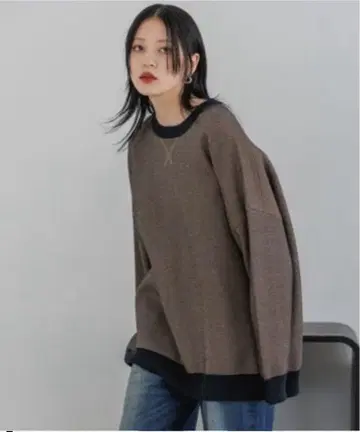 자카드 볼륨 슬리브 풀오버
