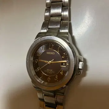 SEIKO 솔라 손목시계 다크 브라운