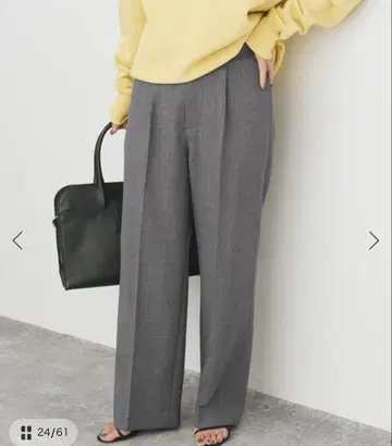 Spick & Span 하이브리드 더블 크로스 원턱 팬츠