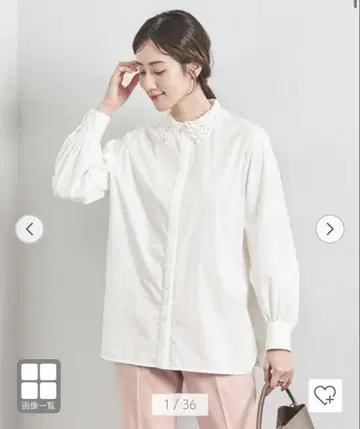 유나이티드 애로우즈 레이디 레이스 스칼라 2WAY 블라우스