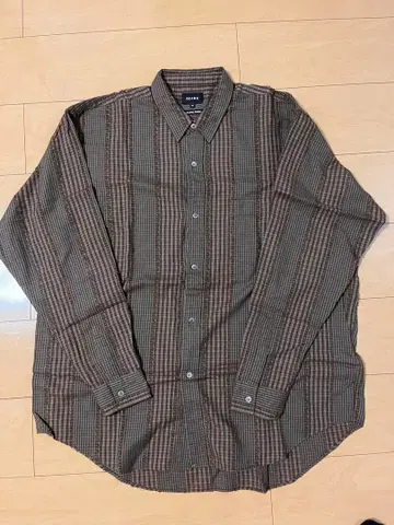 BEAMS 브라운 패턴 긴팔 셔츠 M 사이즈 JAPANESE FABRIC