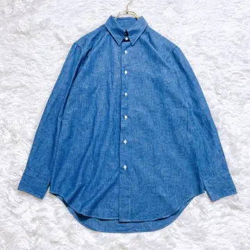 새상품급 Maker's Shirt카마쿠라 인디고 샴브레이 셔츠