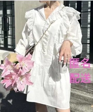 Alley 자수 레이스 튜닉 원피스