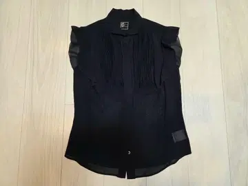 케이타 마루야마 네이비 슬리브리스 블라우스 여성용 블라우스