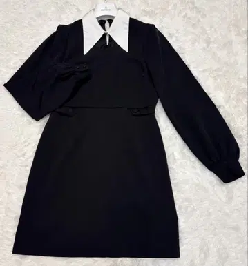 새상품급 EATME 바이컬러 장미 버튼 원피스 M